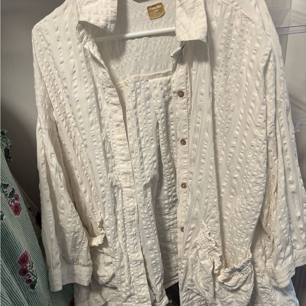 Free People Just Like Me Seersucker Shirt